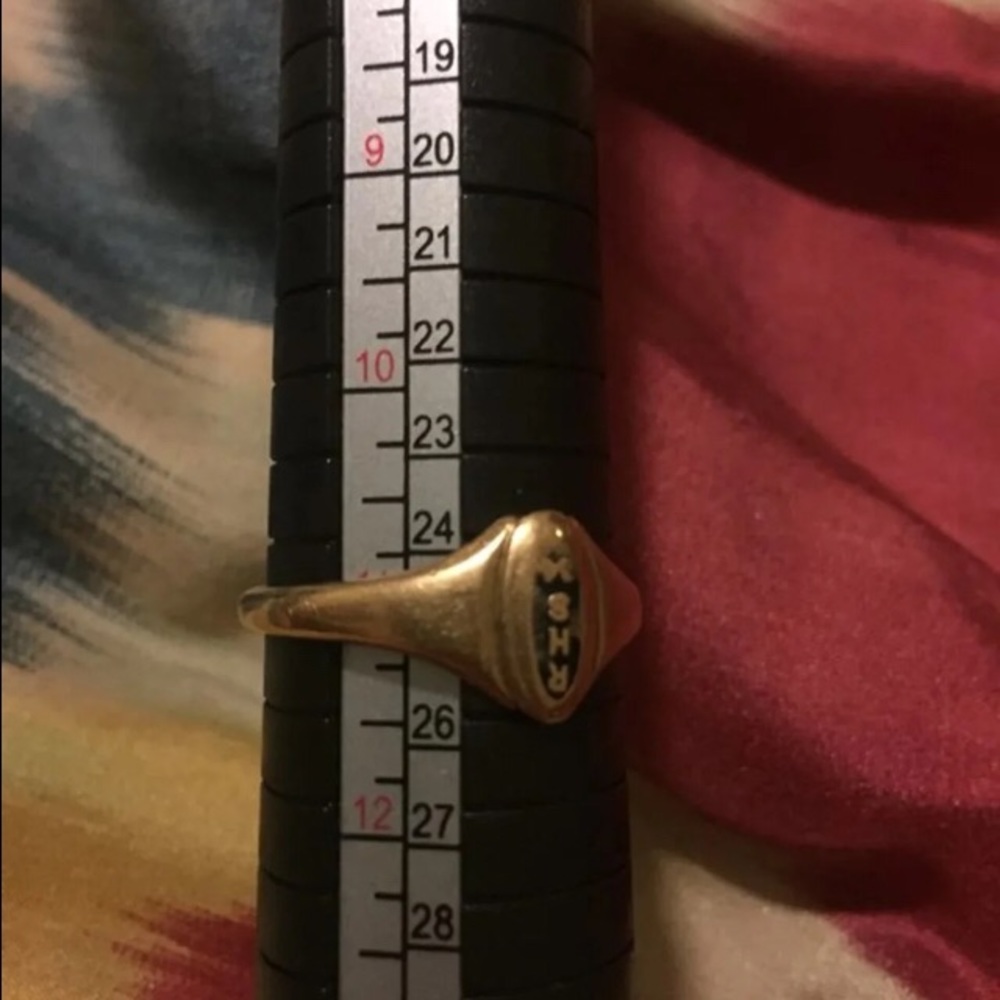 Antique 10k Gold High School Ring Gem